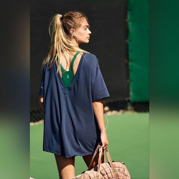 NWOT FREE PEOPLE Hot Shot Tee Romper - Electric Sunset - Picture 10 of 11